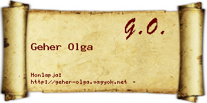 Geher Olga névjegykártya